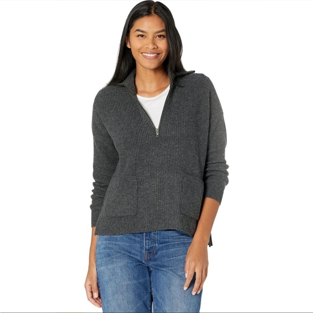 Madewell Glenbrook Half Zip Wool Blend Sweater
